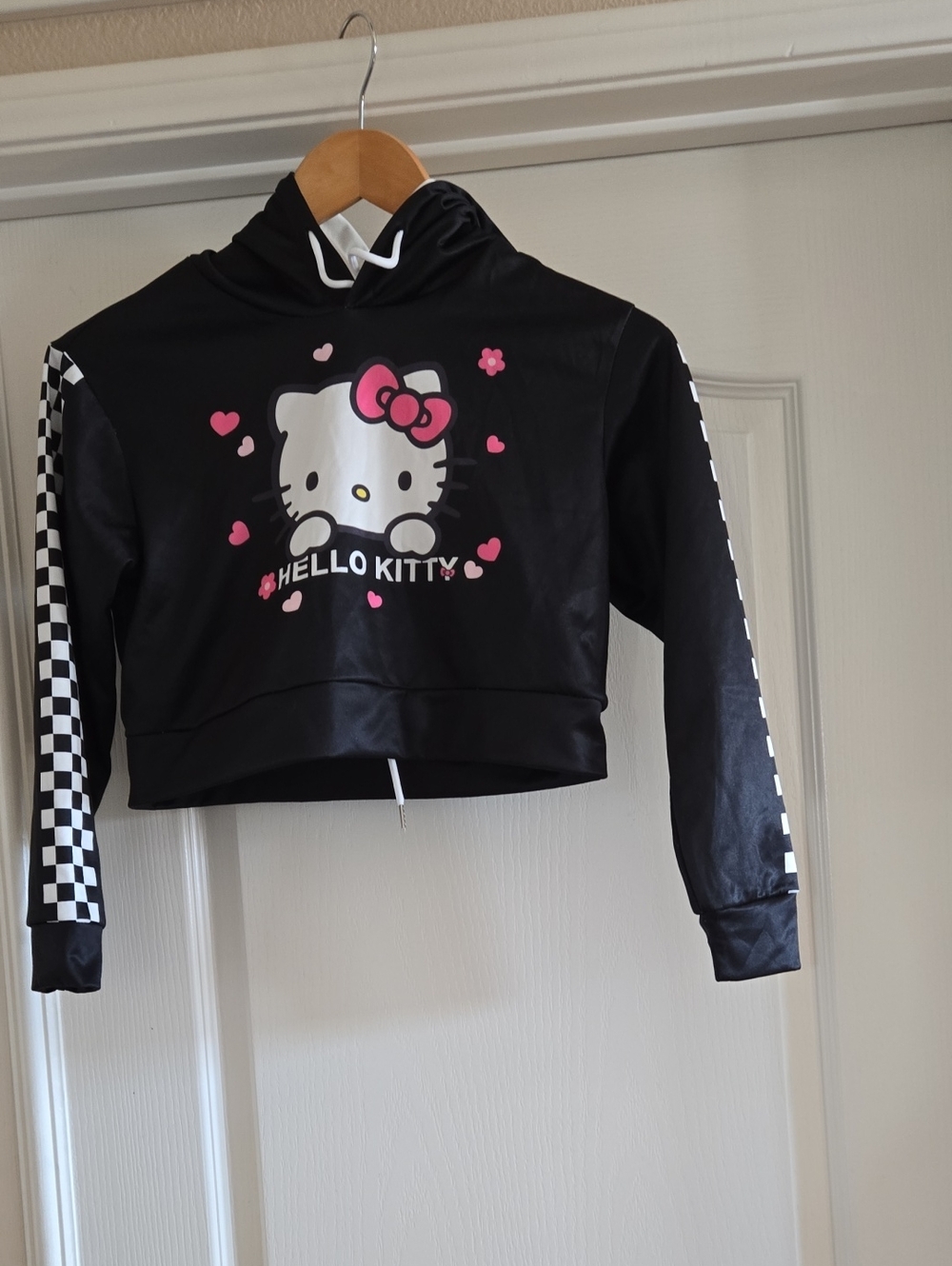 Hello Kitty Black Hoodie with Pink Accents And Cat Ear Hoodie